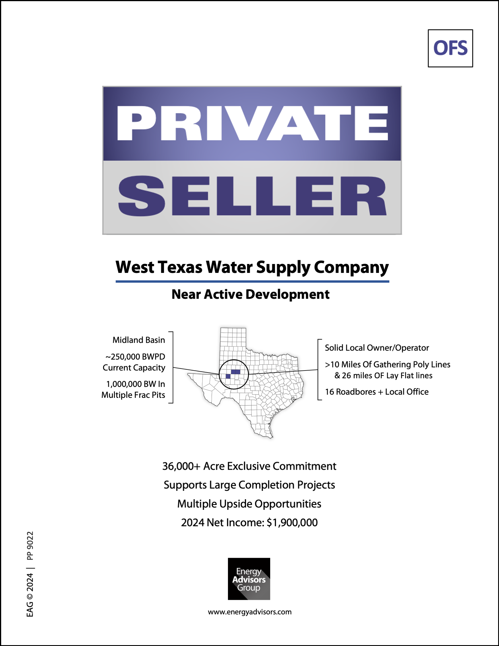 WEST TEXAS WATER COMPANY - Energy Advisors Group WEST TEXAS WATER COMPANY